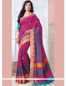 Awesome Hot Pink Weaving Work Art Silk Traditional Designer Saree