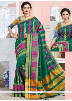 Flawless Art Silk Green Traditional Saree