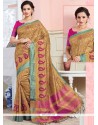 Blooming Beige Weaving Work Art Silk Designer Traditional Saree