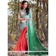 Exciting Embroidered Work Faux Chiffon Shaded Saree