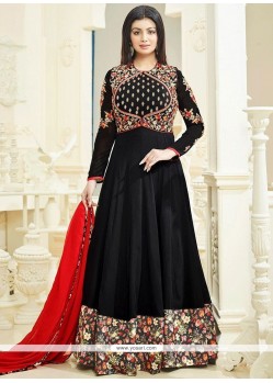 Ayesha Takia Black Resham Work Floor Length Anarkali Suit