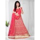 Lace Net A Line Lehenga Choli In Rose Pink