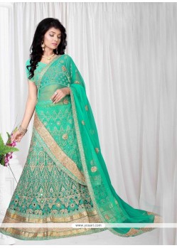 Modish Zari Work Net A Line Lehenga Choli