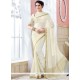 White Woven Work Crepe Silk Traditional Saree