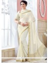 White Woven Work Crepe Silk Traditional Saree