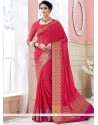 Spellbinding Crepe Silk Rose Pink Traditional Designer Saree