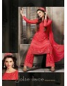 Red Chiffon Punjabi Suit