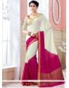 Orphic Magenta And White Traditional Saree