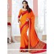 Picturesque Orange Woven Work Crepe Silk Traditional Designer Saree