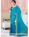 Sunshine Turquoise Woven Work Traditional Designer Saree