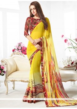 Whimsical Print Work Multi Colour Weight Less Printed Saree