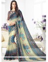 Gripping Multi Colour Print Work Weight Less Printed Saree