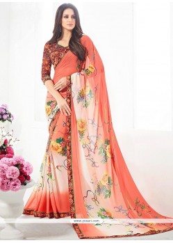 Girlish Weight Less Print Work Printed Saree