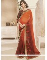 Latest Patch Border Work Fancy Fabric Shaded Saree