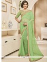 Gilded Green Embroidered Work Classic Saree