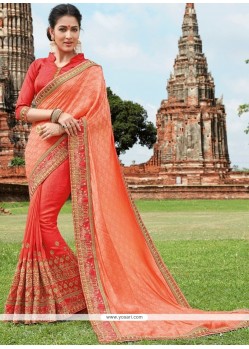 Strange Resham Work Half N Half Saree