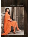 Orange Chiffon Punjabi Suit