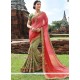 Amusing Green And Pink Designer Half N Half Saree