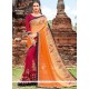 Extraordinary Resham Work Half N Half Designer Saree