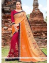 Extraordinary Resham Work Half N Half Designer Saree