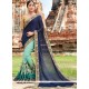 Wonderous Resham Work Crepe Silk Half N Half Saree