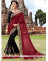 Aspiring Black And Maroon Half N Half Saree