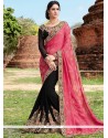 Enticing Patch Border Work Faux Chiffon Half N Half Saree