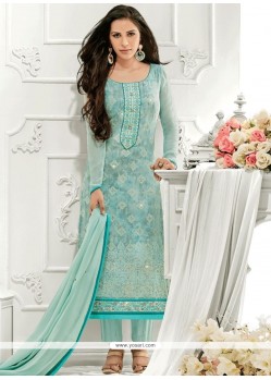 Honourable Embroidered Work Designer Straight Suit