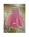 Cute Pink Handmade Moti Work Gown For Young Daughter