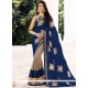 Amusing Faux Georgette Lace Work Designer Half N Half Saree