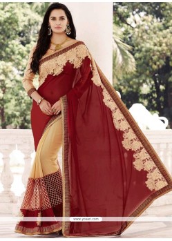 Modern Faux Georgette Half N Half Saree