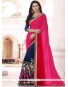 Ethnic Embroidered Work Faux Georgette Half N Half Designer Saree