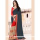 Engrossing Lace Work Faux Georgette Designer Half N Half Saree