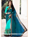 Vivacious Lace Work Half N Half Trendy Saree