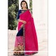 Prime Hot Pink And Navy Blue Classic Designer Saree