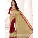 Versatile Faux Georgette Embroidered Work Half N Half Saree