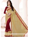 Versatile Faux Georgette Embroidered Work Half N Half Saree