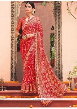 Tantalizing Print Work Brasso Printed Saree