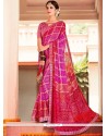 Voguish Hot Pink Printed Saree