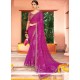 Glossy Brasso Magenta Printed Saree