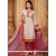 Celestial Embroidered Work Beige Chanderi Churidar Designer Suit