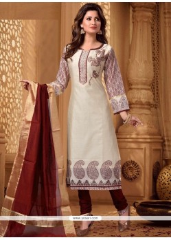 Princely Chanderi Embroidered Work Churidar Designer Suit