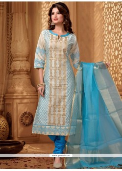 Delightsome Embroidered Work Churidar Designer Suit