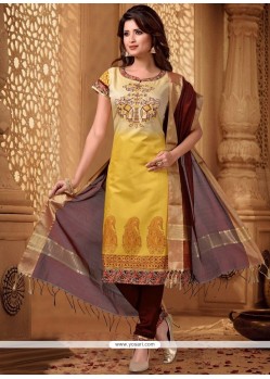 Praiseworthy Chanderi Churidar Designer Suit