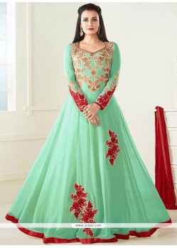 Diya Mirza Sea Green Floor Length Anarkali Suit