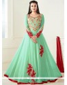 Diya Mirza Sea Green Floor Length Anarkali Suit