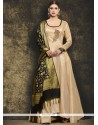 Modish Embroidered Work Beige Readymade Anarkali Suit