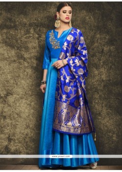 Charismatic Art Silk Embroidered Work Readymade Anarkali Suit