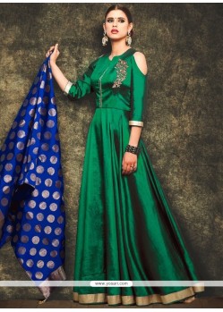 Specialised Green Readymade Anarkali Suit