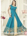 Gauhar Khan Resham Work Turquoise Long Choli Lehenga